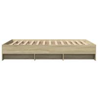 Bedframe bewerkt hout sonoma eikenkleurig 135x190 cm - thumbnail