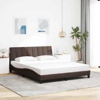 Bedframe zonder matras "Hanko" stof donkerbruin 160x200 cm - thumbnail