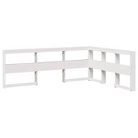 Bed met boekenkast zonder matras grenenhout wit 140x190 cm - thumbnail