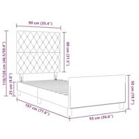 Boxspringbed met hoofdeinde Donkergrijs 90 x 190 cm Fluweel - thumbnail