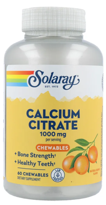 Solaray Calcium Citraat 1000mg Kauwtabletten Solaray Calcium Citraat 1000mg Kauwtabletten