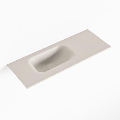 MONDIAZ EDEN Linen solid surface inleg wastafel voor toiletmeubel 60cm. Positie wasbak links