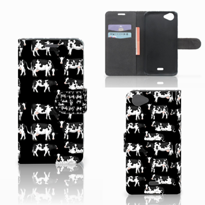 Wiko Rainbow Jam Telefoonhoesje met Pasjes Koetjes Wiko Rainbow Jam Telefoonhoesje met Pasjes Koetjes