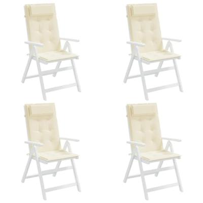 VidaXL Stoelkussens 4 st hoge rug oxford stof crèmekleurig