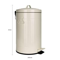 QUVIO Prullenbak retro - 12 L - Metaal - Beige - thumbnail
