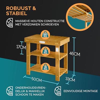 2-in-1 schoenenrek en bank gemaakt van acaciahout - 50 cm 2-in-1 schoenenrek en bank gemaakt van acaciahout - 50 cm