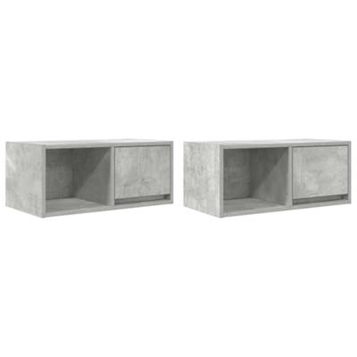 Tv-meubels 2 st 60x31x25,5 cm bewerkt hout betongrijs