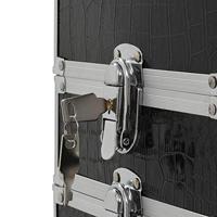 Make-up trolley aluminium zwart met krokodillenpatroon - thumbnail