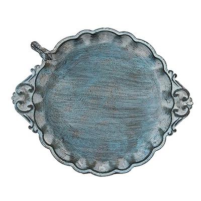 Clayre & Eef Vogelvoederbak 37x29x5 cm Blauw Ijzer Vogelbad
