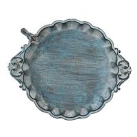 Clayre & Eef Vogelvoederbak 37x29x5 cm Blauw Ijzer Vogelbad - thumbnail