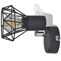 VidaXL Wandlampen 2 st met led industriële stijl zwart - thumbnail