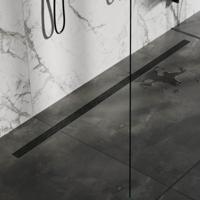 Douchegoot Brauer StanDrain 200x7 cm Zwart Vloerflens Inclusief Kunststof Sifon Verstelbare Poten Brauer - thumbnail