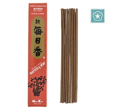 Japanse Wierook Set - Myrrh Morningstar - 50 Stokjes met Houder