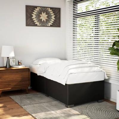 Bedframe kunstleer zwart 100x200 cm