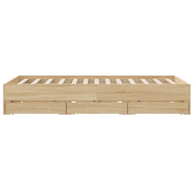 Bedframe met lades bewerkt hout sonoma eikenkleurig 140x190 cm
