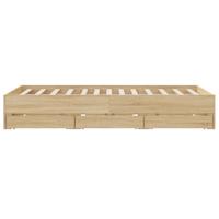 Bedframe met lades bewerkt hout sonoma eikenkleurig 140x190 cm - thumbnail