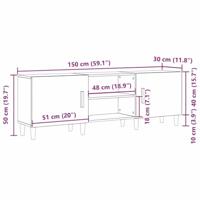 Tv-kast artisanaal eikenkleurig 150 x 30 x 50 cm Bewerkt hout - thumbnail