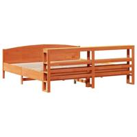 Bedframe zonder matras massief grenenhout wasbruin 180x200 cm - thumbnail