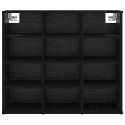 Schoenenkast Zwart Eiken 77,5 x 30 x 67 cm Bewerkt hout