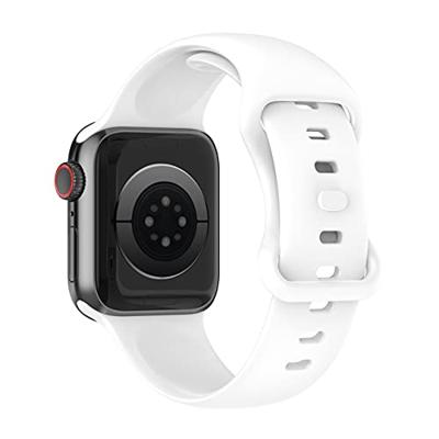 Siliconen sportbandje - Wit - Maat: S/M - Geschikt voor Apple Watch 38mm / 40mm / 41mm / 42mm Siliconen sportbandje - Wit - Maat: S/M - Geschikt voor Apple Watch 38mm / 40mm / 41mm / 42mm
