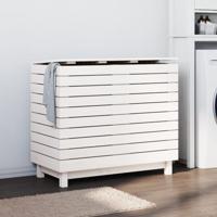 Wasmand 88,5x44x76 cm massief grenenhout wit - thumbnail