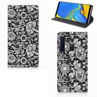Samsung Galaxy A9 (2018) Smart Cover Black Flowers Samsung Galaxy A9 (2018) Smart Cover Black Flowers