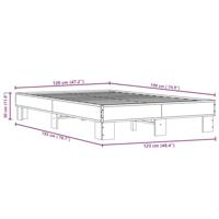 Bedframe bewerkt hout metaal sonoma eikenkleurig 120x190 cm - thumbnail