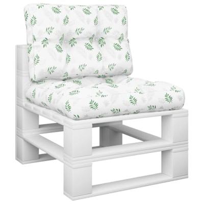 VidaXL Palletkussens 2 st stof bladpatroon
