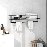 VidaXL Handdoekenrek 95x25x22 cm ijzer zwart - thumbnail