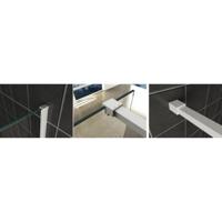 Slim profielset met stabilisatiestang 120 cm mat wit - thumbnail