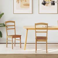 Eetkamerstoel 2 pcs Naturel Massief Rubberhout - thumbnail