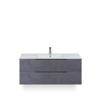 Seville Badmeubelset 120 cm - 2 laden Beton Antraciet Edge greep - Wastafel Enjoy Enkel