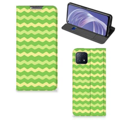 OPPO A73 5G | Hoesje met Magneet | Waves Green OPPO A73 5G | Hoesje met Magneet | Waves Green