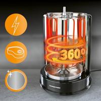 GourmetMaxx 05914 Dönergrill Vast Met grillspies Zwart, RVS - thumbnail