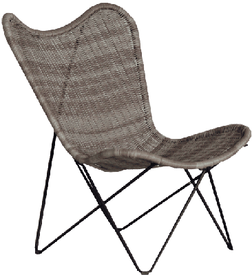 Express Atalanta Vlinderstoel wicker 83x82x96 cm Express Atalanta Vlinderstoel wicker 83x82x96 cm