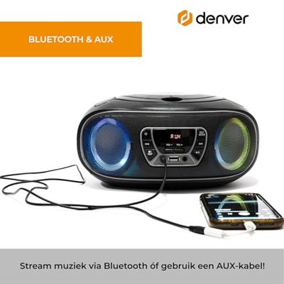Denver TCL-212BT Radio/CD-speler VHF (FM) AUX, CD, USB, Bluetooth Sfeerverlichting Grijs - thumbnail