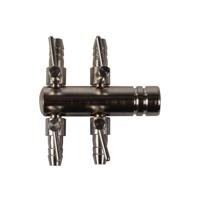 Europond Verchroomde Luchtverdeler 9mm - 4 Verstelbare Uitgangen & Regelkraan - thumbnail