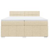 Boxspring met matras stof crèmekleurig 200x200 cm - thumbnail