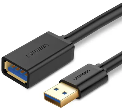 UGREEN 30127 USB-kabel USB 3.2 Gen1 USB-A stekker, USB-A bus 3 m Zwart
