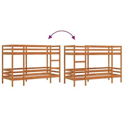 Stapelbed massief grenenhout wasbruin 75x190 cm Stapelbed massief grenenhout wasbruin 75x190 cm