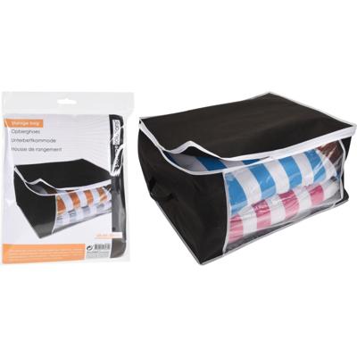Storage Solutions Opberghoes 60x45x30 cm Zwart/Transparant
