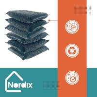 Nordix Schuurspons RVS 6 stuks Schuursponsjes Schoonmaak Pannenspon... - thumbnail