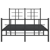 Bedframe met hoofd- en voeteneinde metaal zwart 120x200 cm - thumbnail