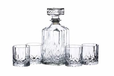 Whiskey Decanter Set - 5 delig - Whisky karaf 900ml met 4 glazen