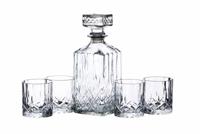 Whiskey Decanter Set - 5 delig - Whisky karaf 900ml met 4 glazen - thumbnail
