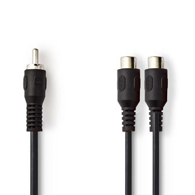 Subwooferkabel | RCA Male - 2x RCA Female | 0,2 m | Zwart