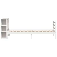 Bed met boekenkast zonder matras grenenhout wit 90x200 cm - thumbnail
