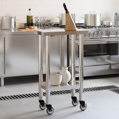 Keukenwerktafel met wielen 55x30x85 cm roestvrij staal