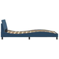 Bedframe met hoofdeinde zonder matras 100x200 cm stof blauw - thumbnail