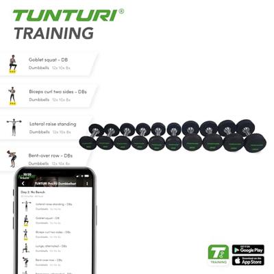 Tunturi PU Pro Dumbbell Set 14-32kg (10prs, 460kg) - thumbnail